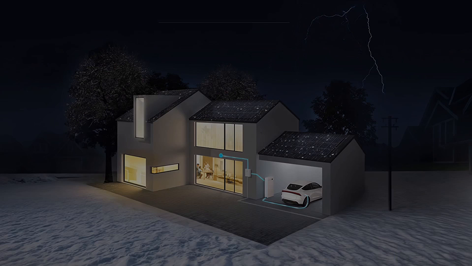 Haus bei Nacht – ohne PV-Anlage